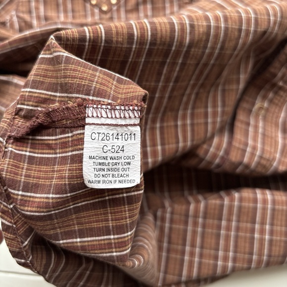 Vintage 90s Cruel Girl Punk Western Plaid Grunge Button Down Brown Long Sleeve S - Picture 7 of 9